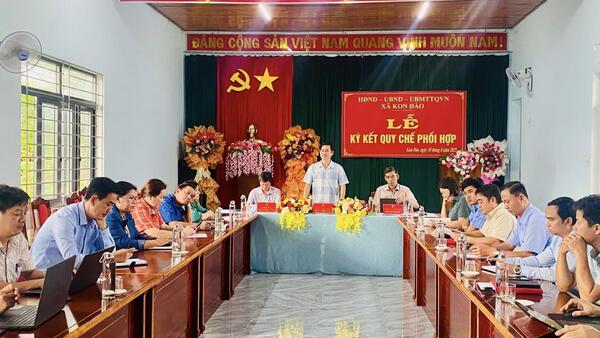 Xã Kon Đào ký kết Quy chế phối hợp giữa Thường trực HĐND, UBND và UBMTTQ Việt Nam xã nhiệm kỳ 2021 – 2026