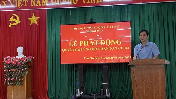 Xã Kon Đào tổ chức Lễ phát động quyên góp ủng hộ Nhân dân Cuba